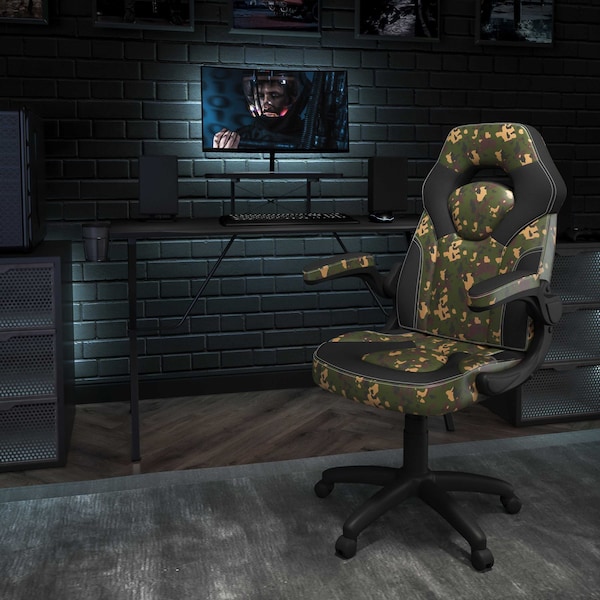 Flash Furniture Black Gaming Desk and Chair Set with Cup Holder BLN-X10RSG1031-CAM-GG - main